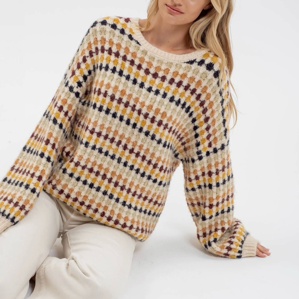 Blu Pepper Multi colored/cream sweater
